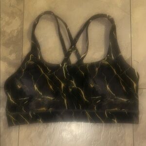 Under Armour Black and Gold Marble Sports Bra size large L
